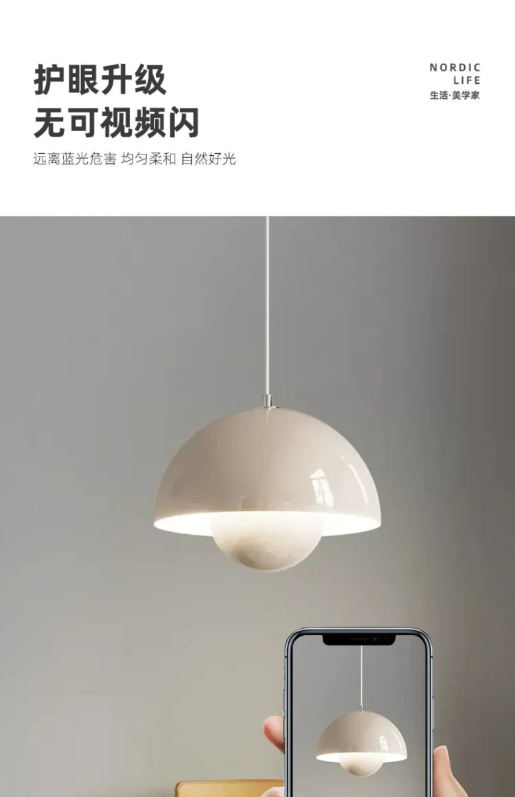Nordic Led Color Chandelier Macaron Danish Mushroom Hanging Lights Restaurant Kitchen Pendant Lamp Home Luminaire LED Lighting