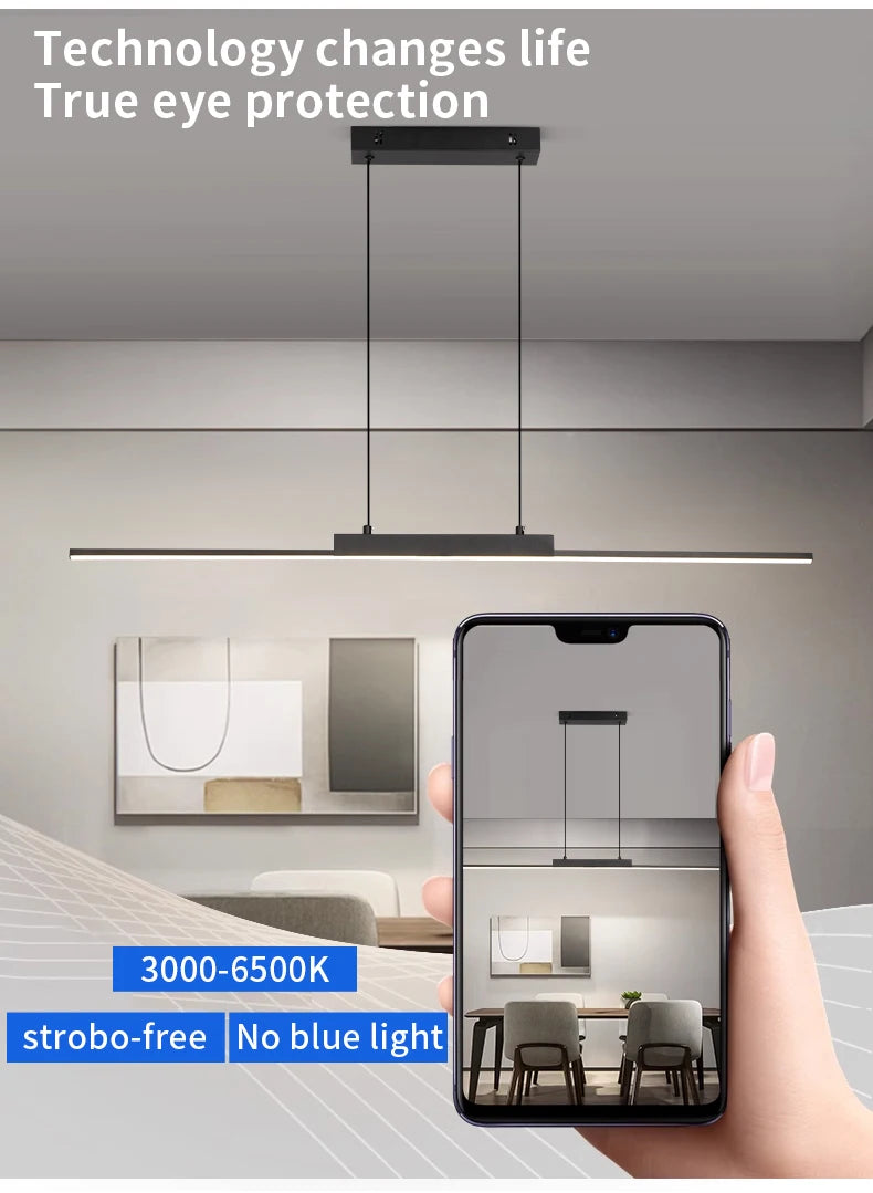 Pendant Light Modern Simple Dining Room Light For Wall Kitchen Long Chandelier Living Room Pendant Lamp Home Decoration Lighting