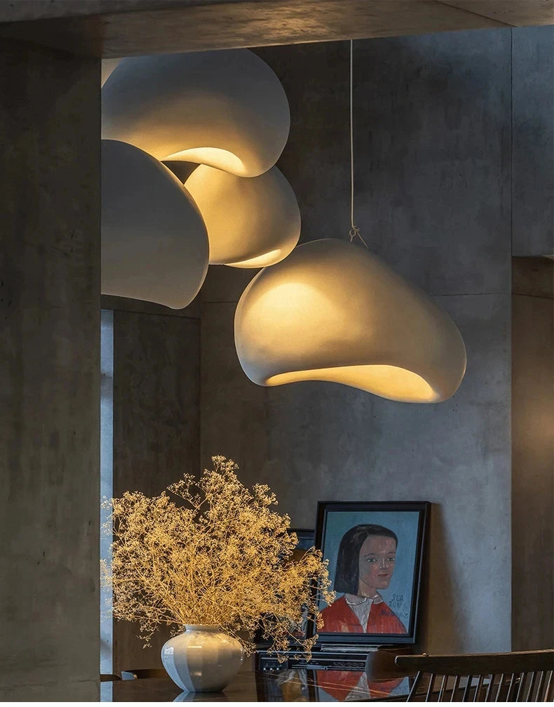 Japanese Wabi Sabi LED Ceiling Chandelier Nordic Modern Dining Bar Table Pendant Light Loft Living Room Decoration Hanging Lamp