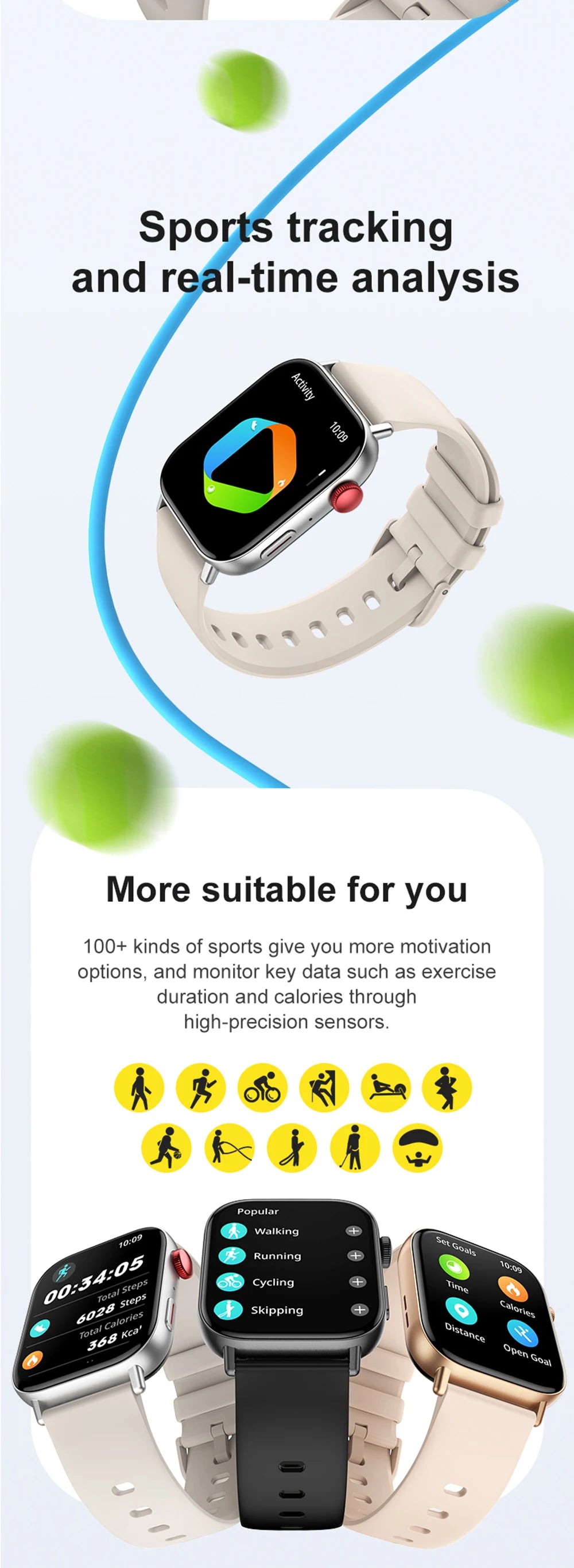 New COLMI C8 Max Voice Calling Smart Watch 1.93" Large HD Color Display Health and Fitness Tracking Smartwatch for Men and Women