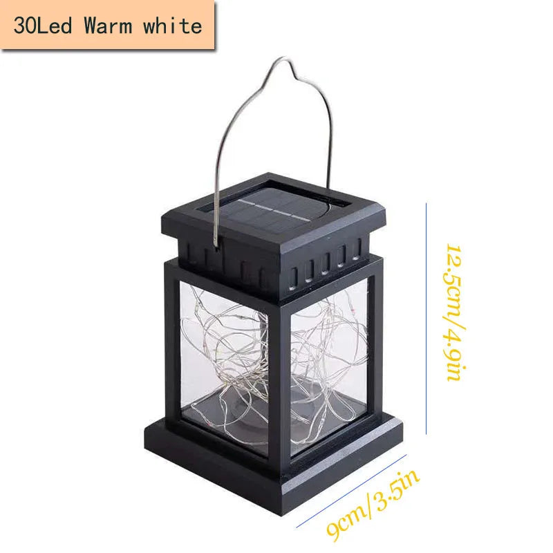Solar Palace Lantern Hanging Candle Lamp Outdoor Solar Lights Decor Item for Lawn Landscape Patio Floor Yard Garden Atmospheric