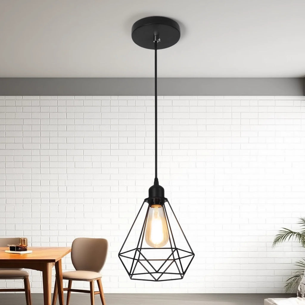 Vintage Pendant Lamp Iron Frame Ceiling Lighting Paint Restaurant Teahouse Chandelier Indoor Wrought Metal Modern Pendant Lights