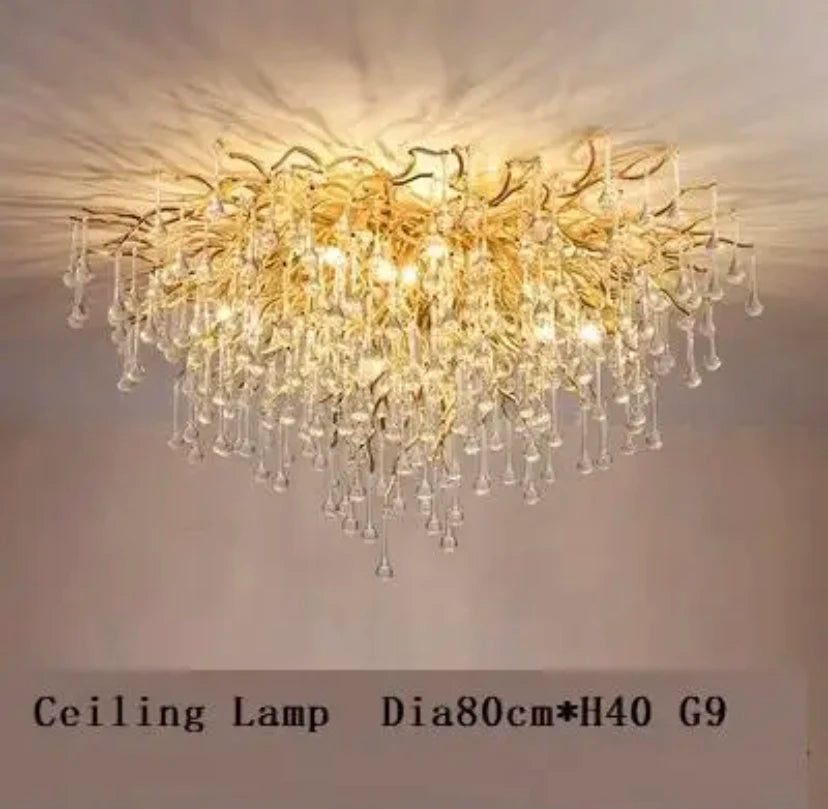 Luxury Gold Crystal LED Chandelier — Dining & Living Room