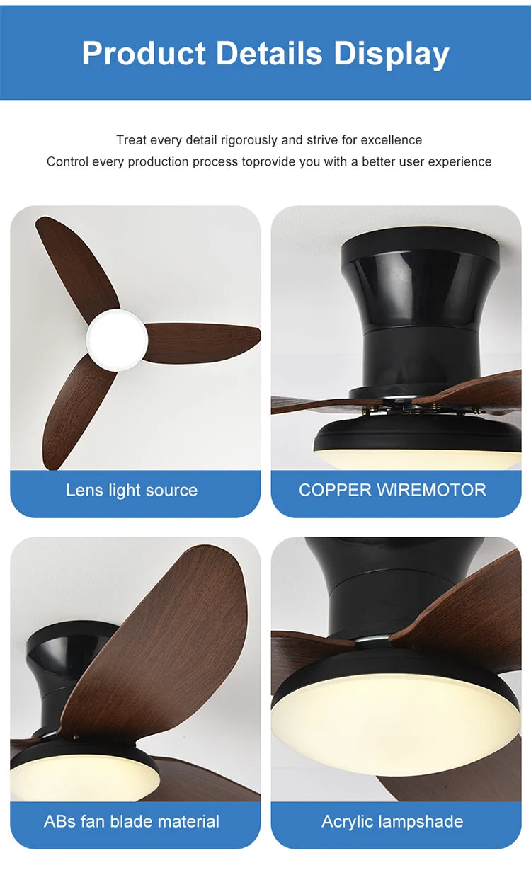 Bedroom fan light, ceiling fan light, high wind power ceiling, dining room, living room, househol...