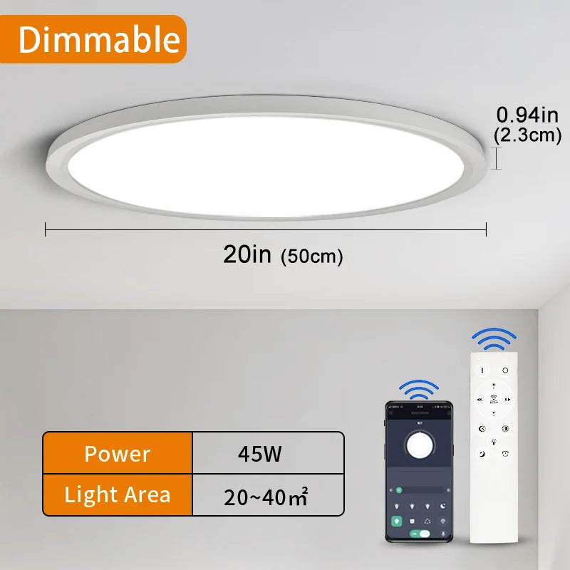 50CM Large Ceiling lamp Smart APP/ Remote Control Dimmable for Bedroom Ceiling Lights AC 110/ led lights for Living room