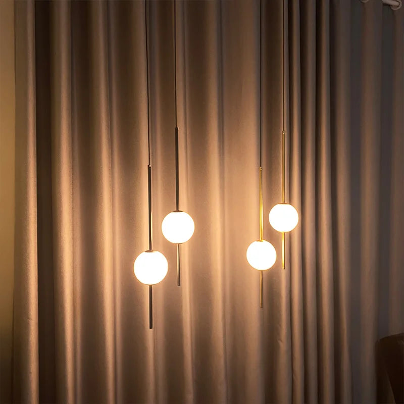 Nordic Simple Glass Ball Pendant Lights Dining Room Bedroom Decor Hanging Lamp Restaurant Bar Suspension Chandeliers Lighting