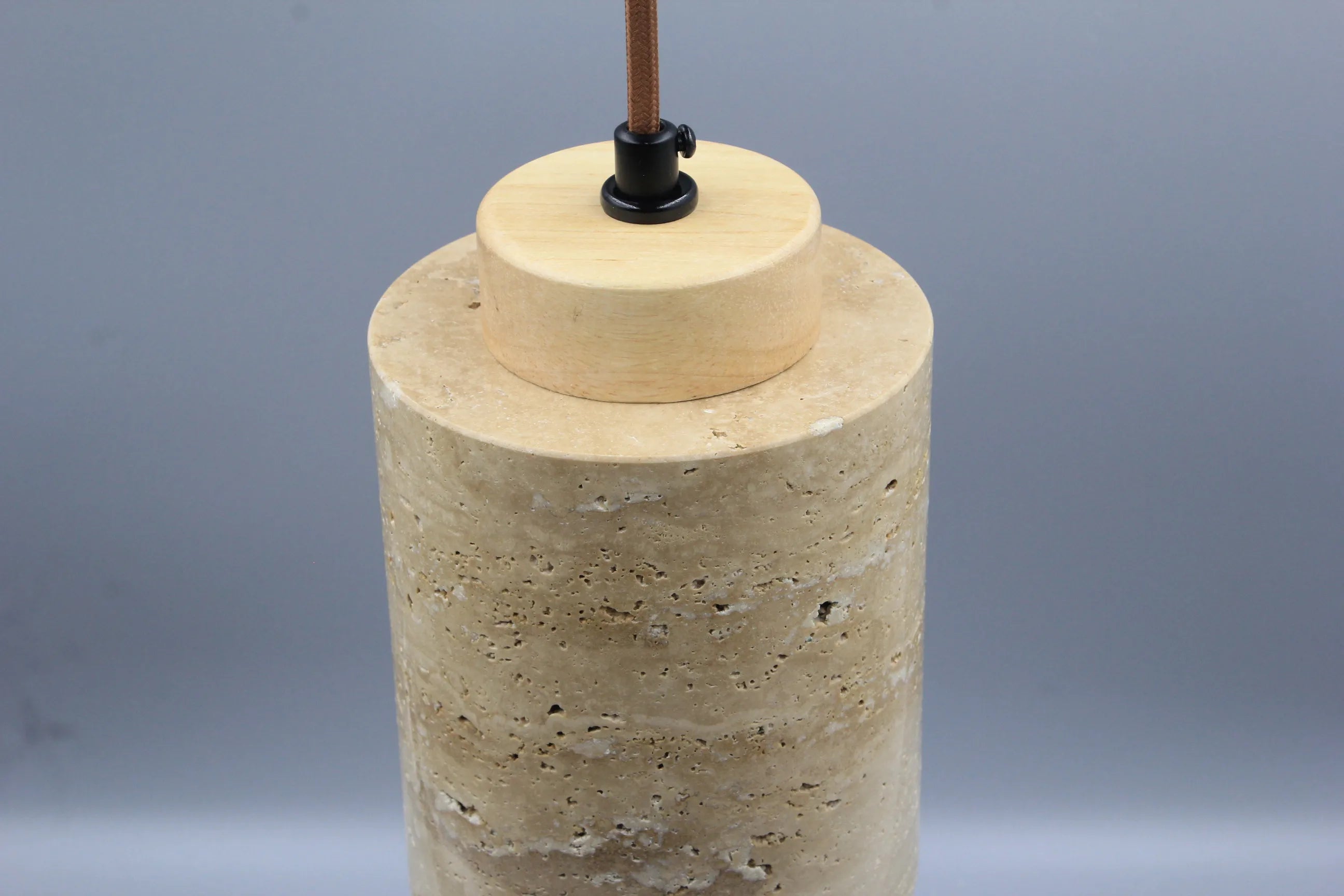 Japanese Wabi-Sabi Stone Pendant Light, LED Yellow Travertine Hanging Lamp for Bedroom Bedside Kitchen Island Dining Room Decor