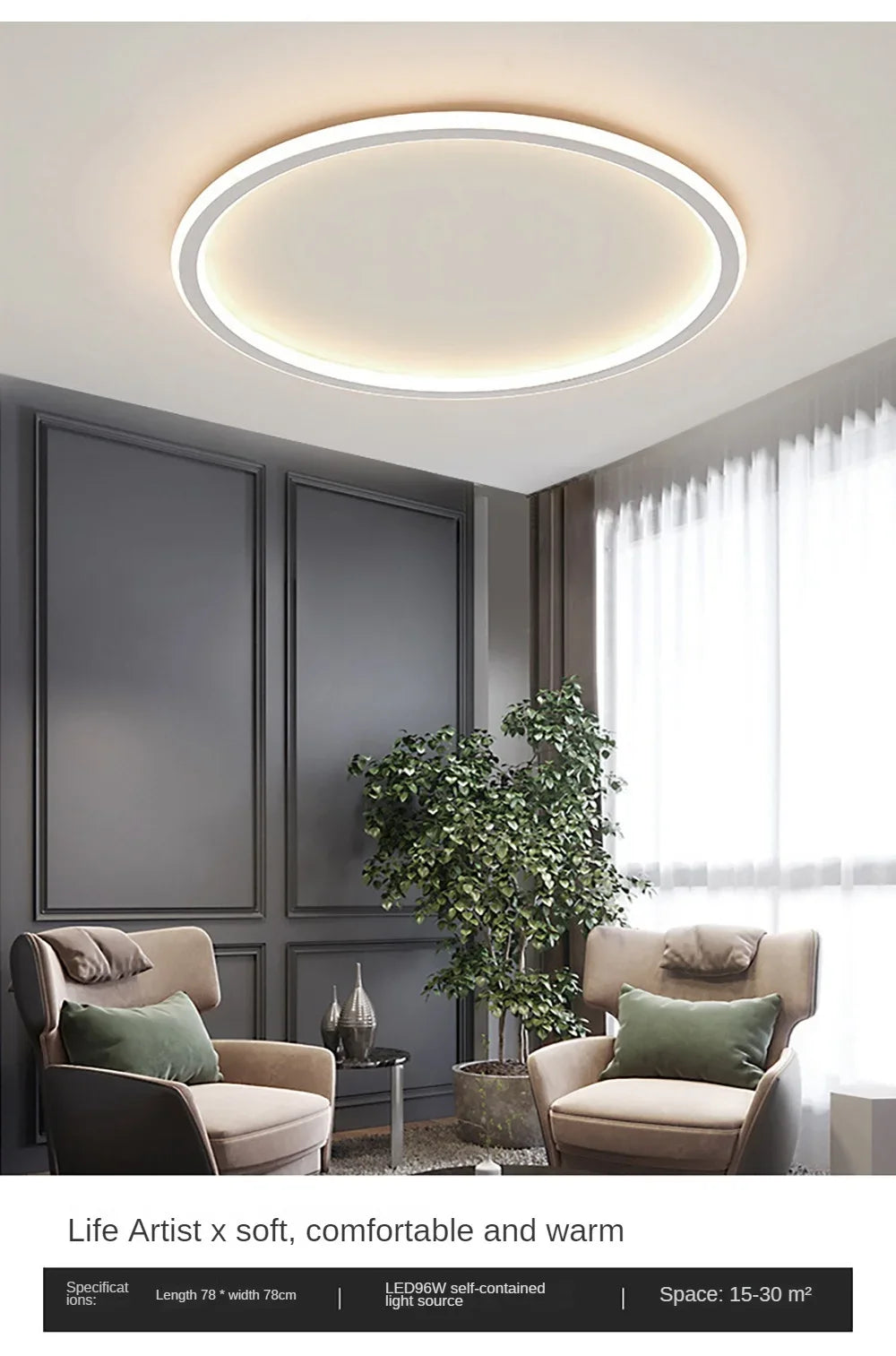 Nordic Minimalist LED Ceiling Light For Bedroom Living Room Aisle Study Room Balcony Circular Remote Control Lighting Chandelier