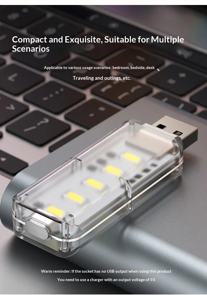 10LEDs USB Touch Dimming Night Light 5V Portable 3000K/6500K Bulb for Bedroom Study PC Laptop Mob...