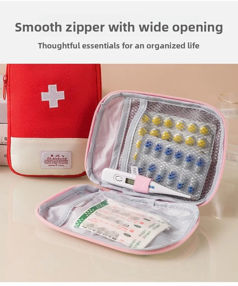 Portable First Aid Kit Essential for Business Trips Outdoor Adventures Home Emergency Storage Compact Travel Health Care Supplie