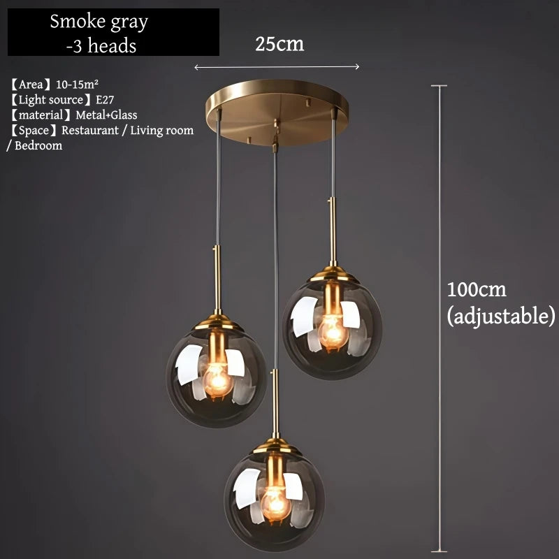 Modern Luxury Glass & Gold Pendant Chandelier — Nordic LED