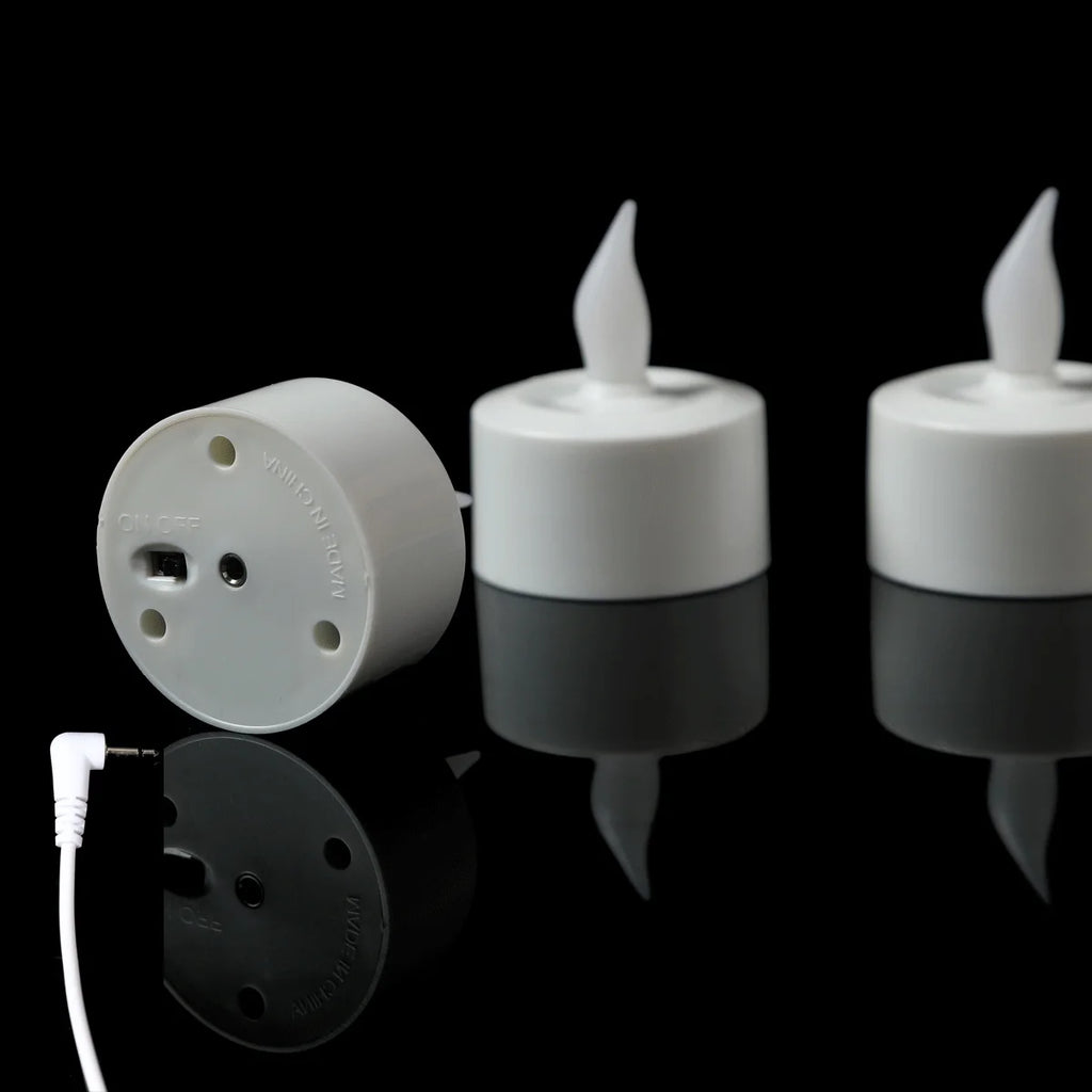 1/2/3/4 Pieces Yellow Light LED Candles With USB Charge,Flameless Decorative Wedding Christmas Rechargeable Tea Lights