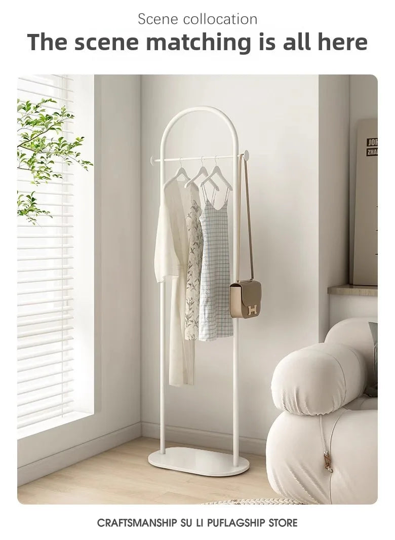 Floor-Standing Clothes Rack for Bedroom, Space-Saving Modern Minimalist Home Use Clothes Rack for Living Room, Indoor Coat Rack