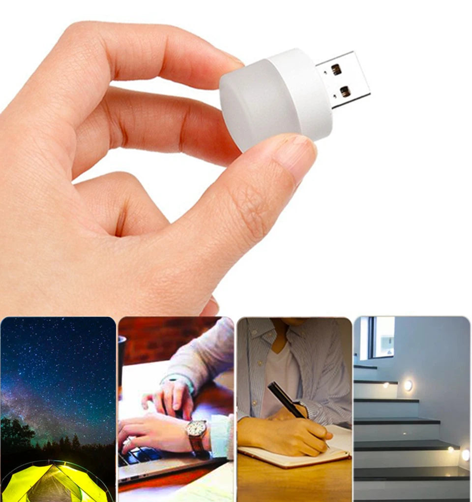 Mini USB Night Light Warm White Eye Protection Book Reading Light USB Plug Computer Mobile Power ...