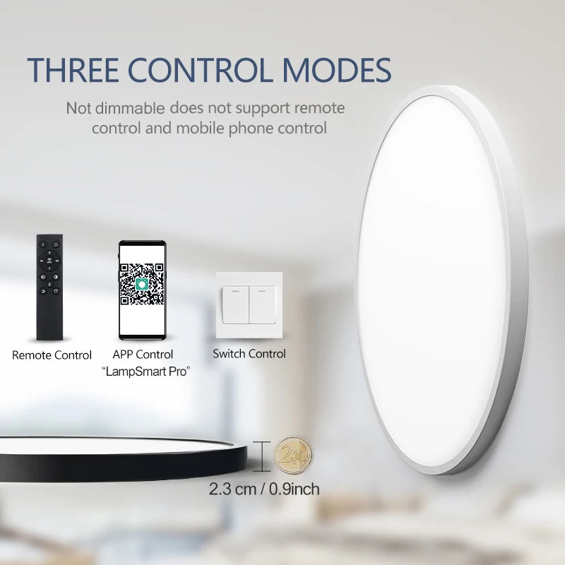 50CM Large Ceiling lamp Smart APP/ Remote Control Dimmable for Bedroom 48W Ceiling Lights AC 110/...