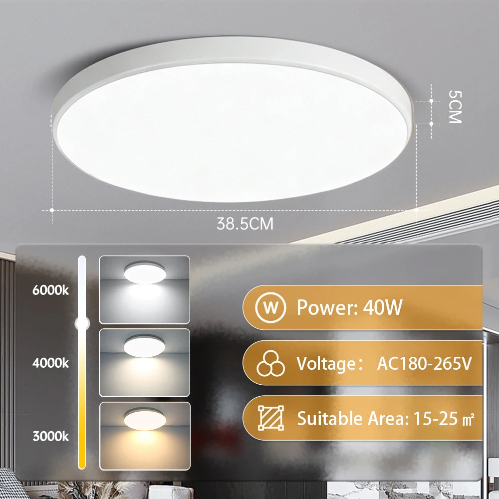 Led Ceiling Lamp Modern Ceiling Chandelier 220V Led Panel Lighting Fixture For Bedroom Kitchen Home Ultra Thin Ceilin...
