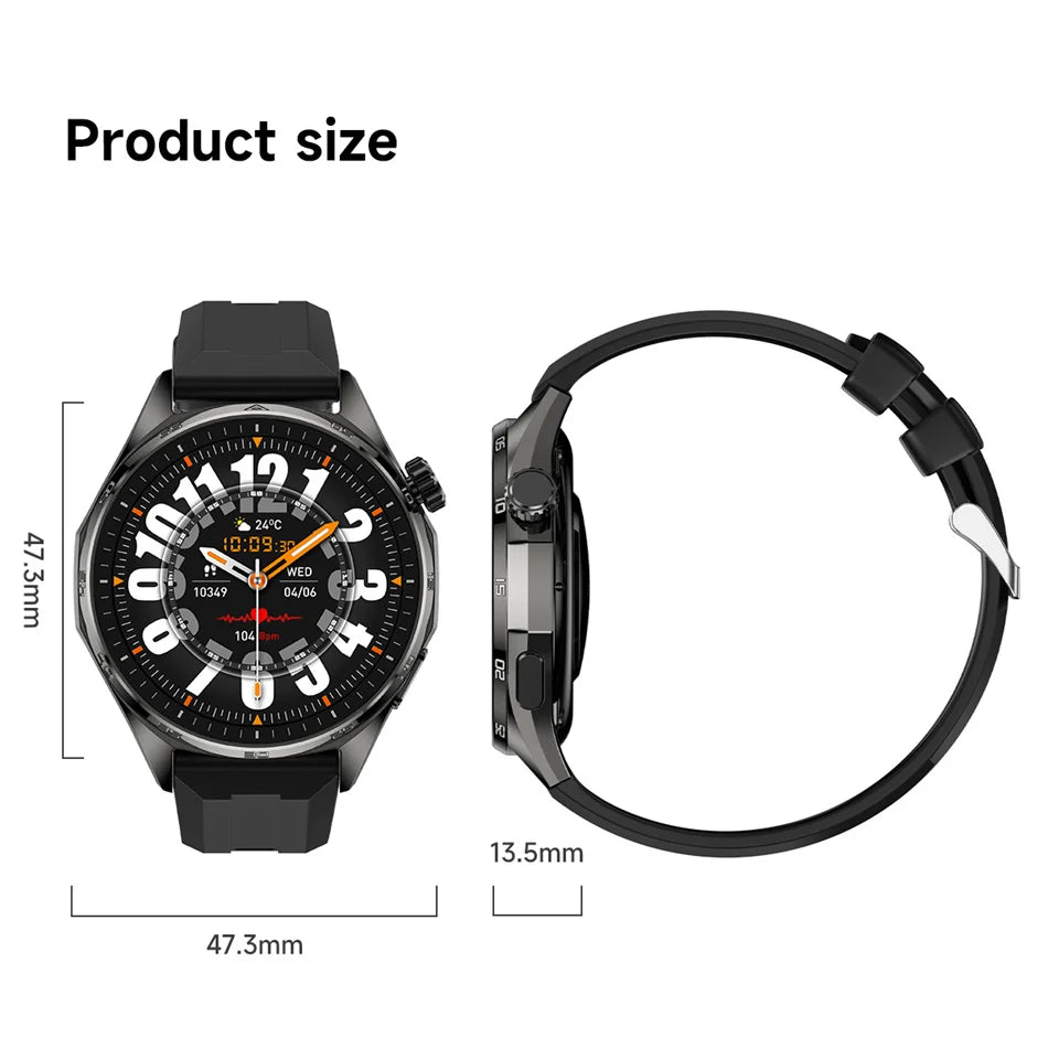 2026 New Bluetooth Call Smart Watch Men 1.53-inch AMOLED HD Screen Sports IP68 Waterproof Heart Rate Smartwatch Watch 6 Pro