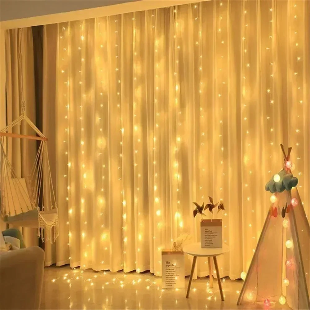 USB Curtain String LampParty Birthday Wall Decoration Garland Wedding Fairy Light 3/6M LED 8 Mode...