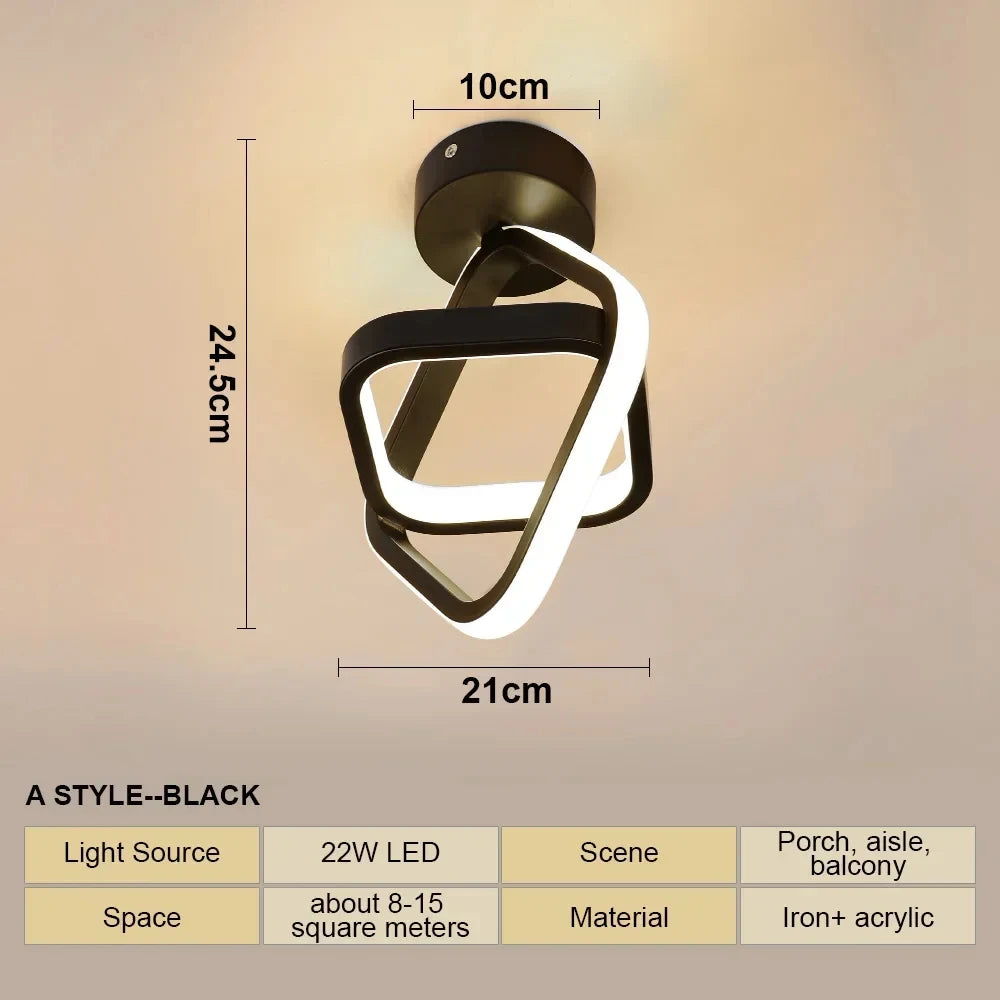 LED Aisle Ceiling Lights Modern Chandelier Three Colors Lamp Minimalist Lamps For Bedroom Light Surface Installation ...