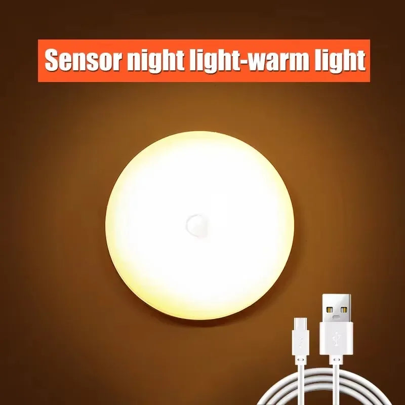 LED Motion Sensor Light Night Light USB Rechargeable Night Lamp for Kitchen Cabinet Wardrobe Lamp...