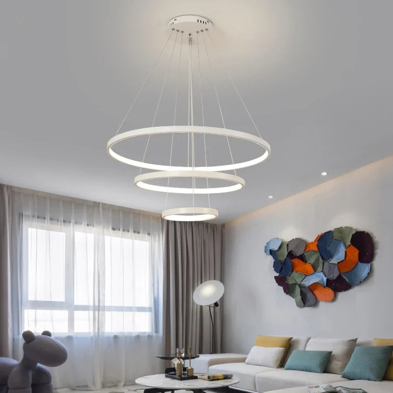 Modern led dining room chandeliers simple ringchandelier living bedroom Lights home indoorlighting decorative Pendant...