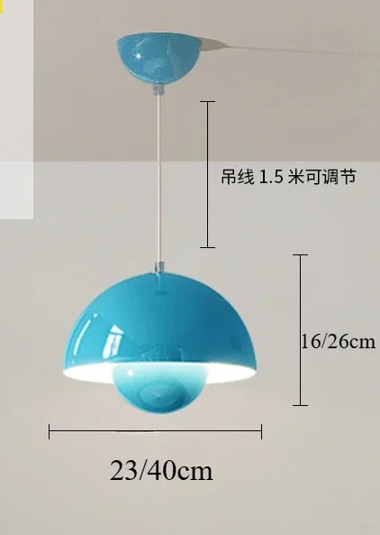 Nordic Led Color Chandelier Macaron Danish Mushroom Hanging Lights Restaurant Kitchen Pendant Lamp Home Luminaire LED...