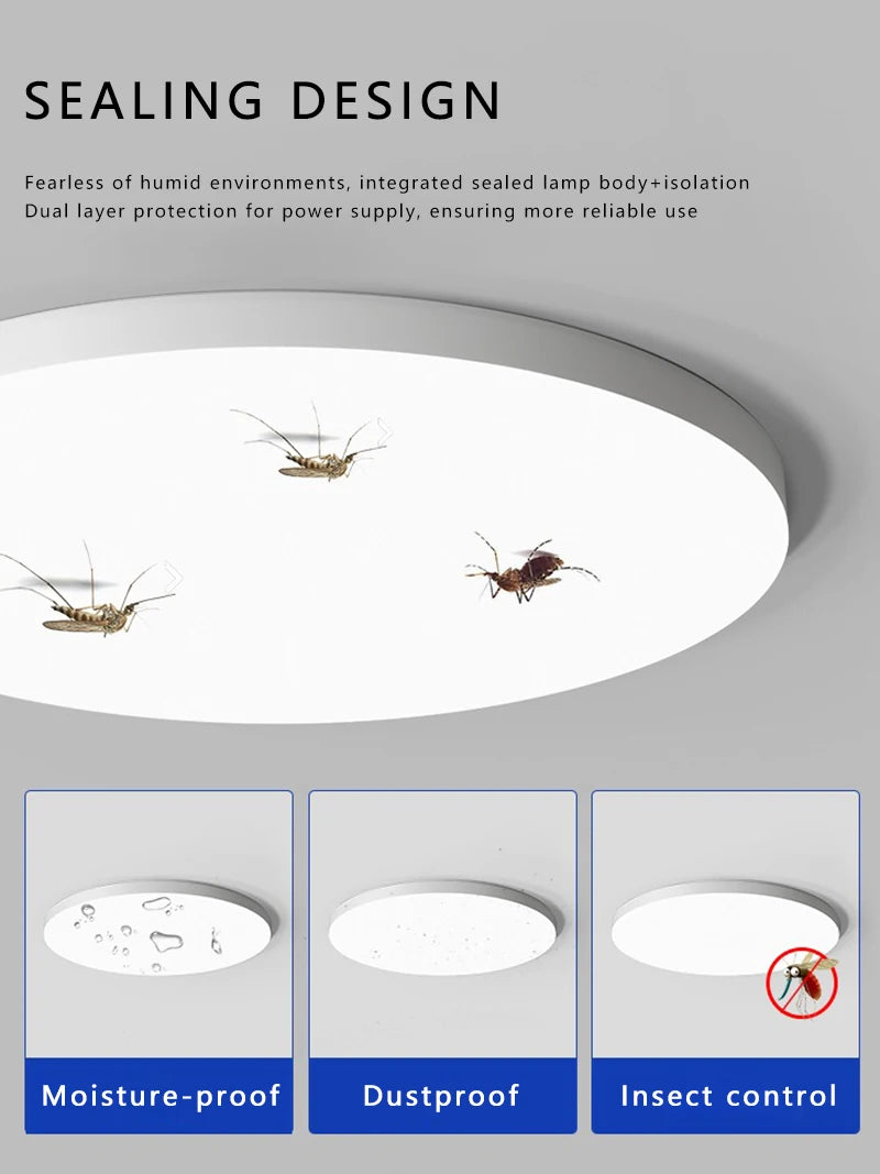 Modern LED Ceiling Light Waterproof Dustproof Three Proof Light Kitchen Bedroom Bathroom Living R...