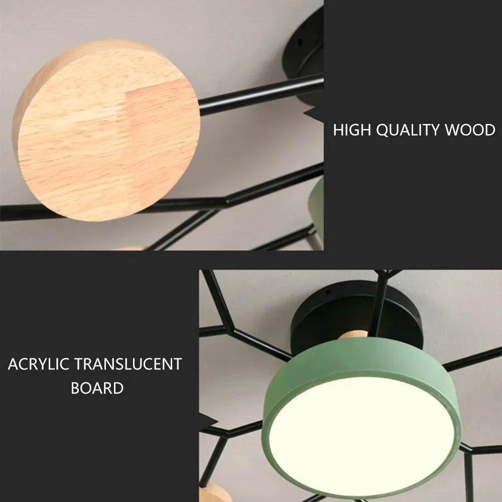 LED Chandelier with 3 Different Colors Suitable for Living Room Bedroom Hotel apartment Study Home Decoration Indoor ...