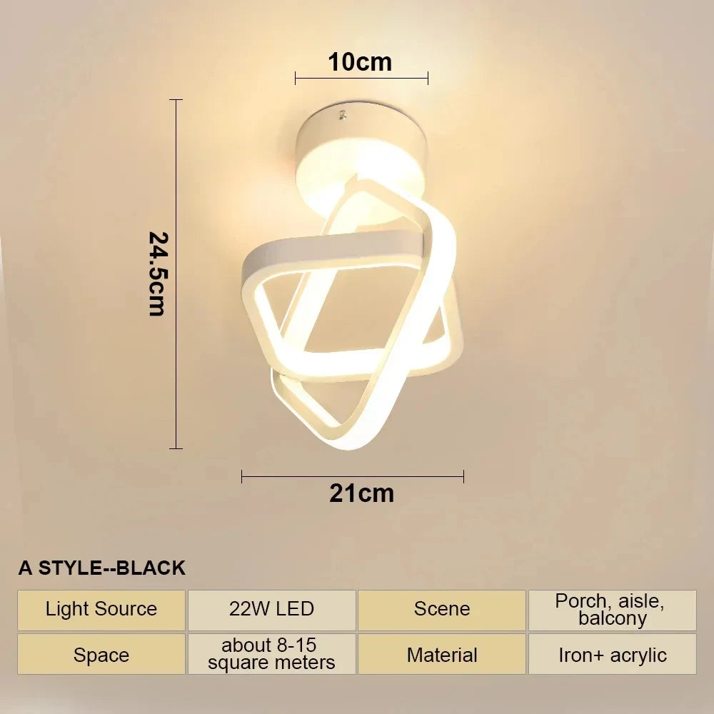 LED Aisle Ceiling Lights Modern Chandelier Three Colors Lamp Minimalist Lamps For Bedroom Light Surface Installation ...
