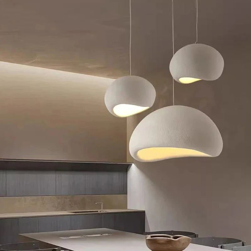 Japanese Wabi Sabi LED Ceiling Chandelier Nordic Modern Dining Bar Table Pendant Light Loft Living Room Decoration Hanging Lamp