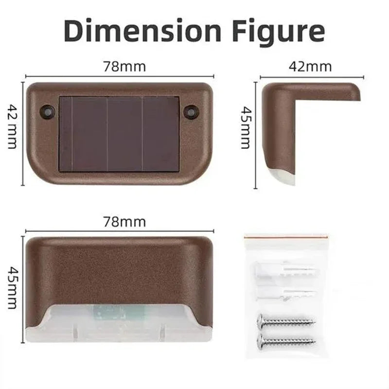 Warm White LED Solar Step Lights Outdoor Garden Path Stair Lights Waterproof Balcony Patio Fence ...