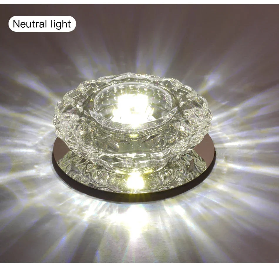 LED Crystal Lamp Embedded Ceiling Light for Home Living Room Corridor Decorative Ceiling Lamp Porch Balcony Indoor Lighting