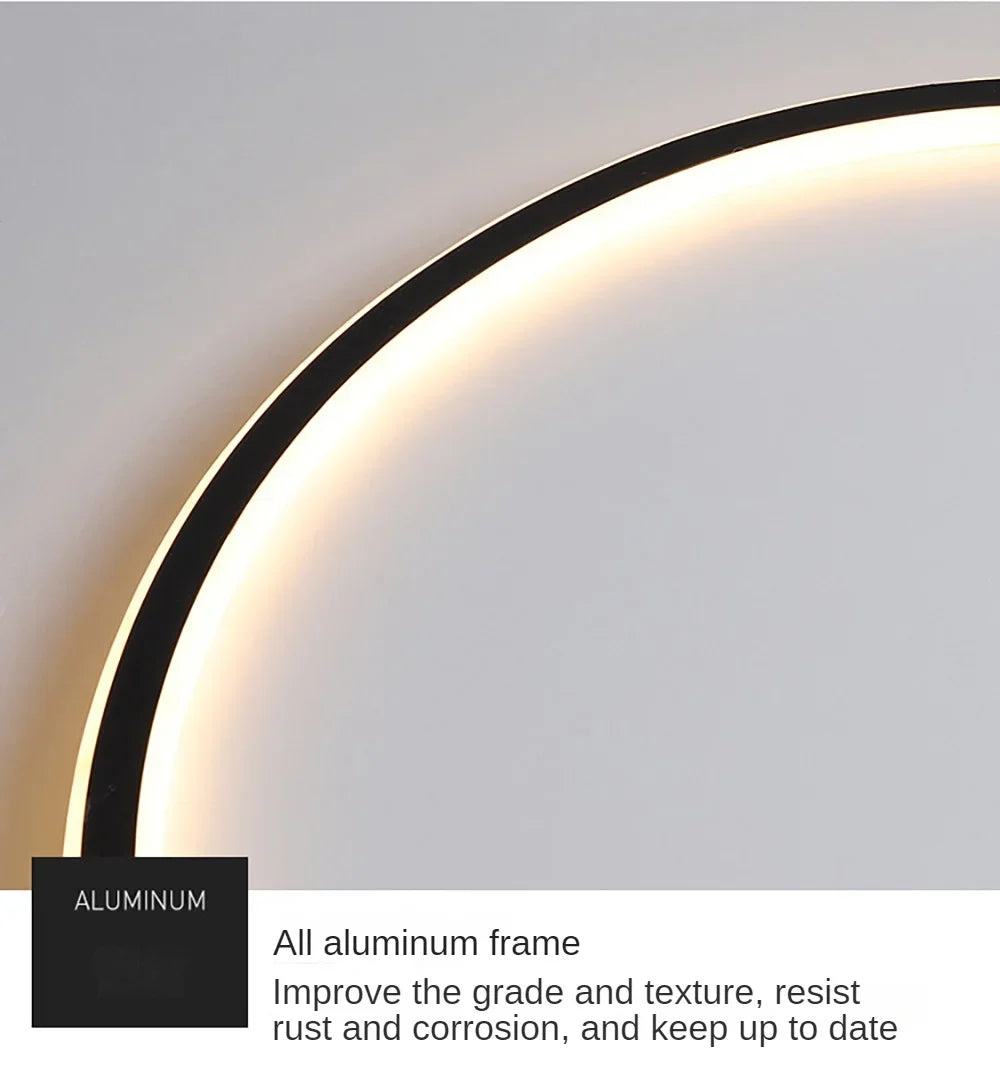 Nordic Minimalist LED Ceiling Light For Bedroom Living Room Aisle Study Room Balcony Circular Remote Control Lighting Chandelier
