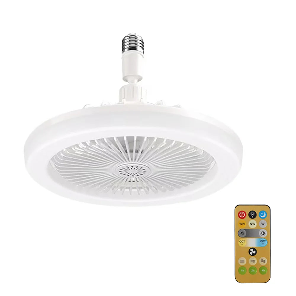 3 in 1 E27 Ceiling Fan Light with Remote Control Rotatable LED Lamp Converter Base for Bedroom Li...