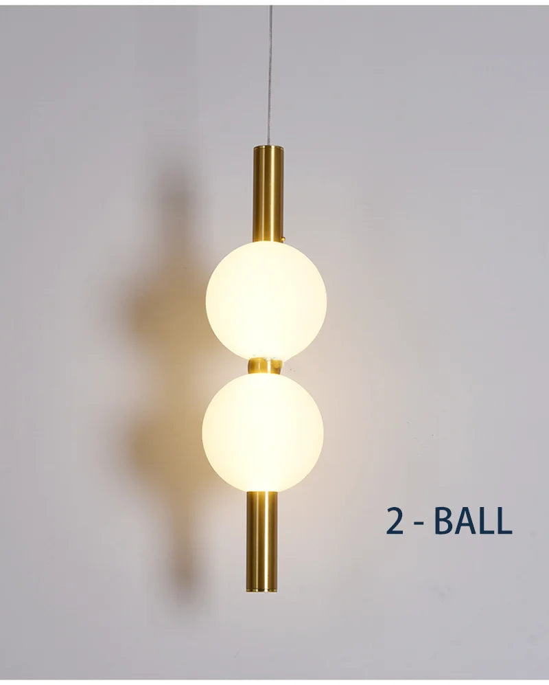 Bedside Pendant Lights for Bedroom Nordic 4 Ball Pendant Lamp for TV Background Kitchen Island Restaurant Dinning Room LED Light