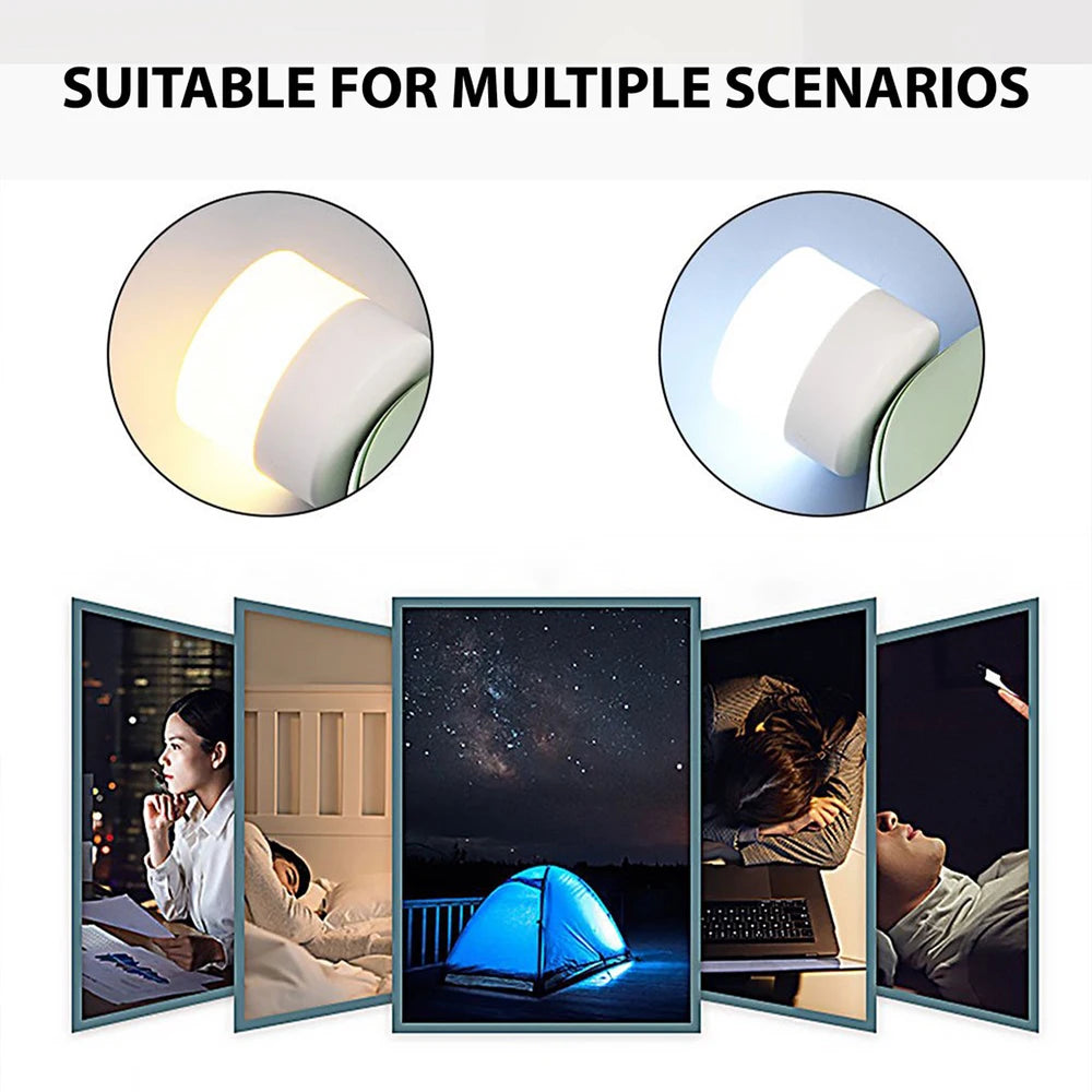 Mini USB Night Light Warm White Eye Protection Book Reading Light USB Plug Computer Mobile Power ...