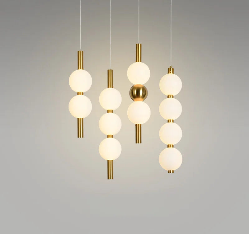 Bedside Pendant Lights for Bedroom Nordic 4 Ball Pendant Lamp for TV Background Kitchen Island Restaurant Dinning Room LED Light