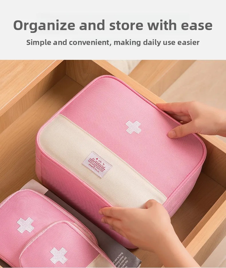 Portable First Aid Kit Essential for Business Trips Outdoor Adventures Home Emergency Storage Compact Travel Health Care Supplie