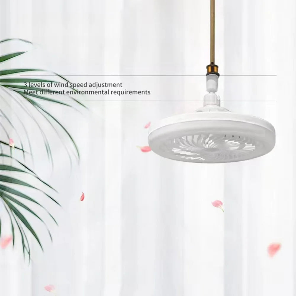 3 in 1 E27 Ceiling Fan Light with Remote Control Rotatable LED Lamp Converter Base for Bedroom Li...