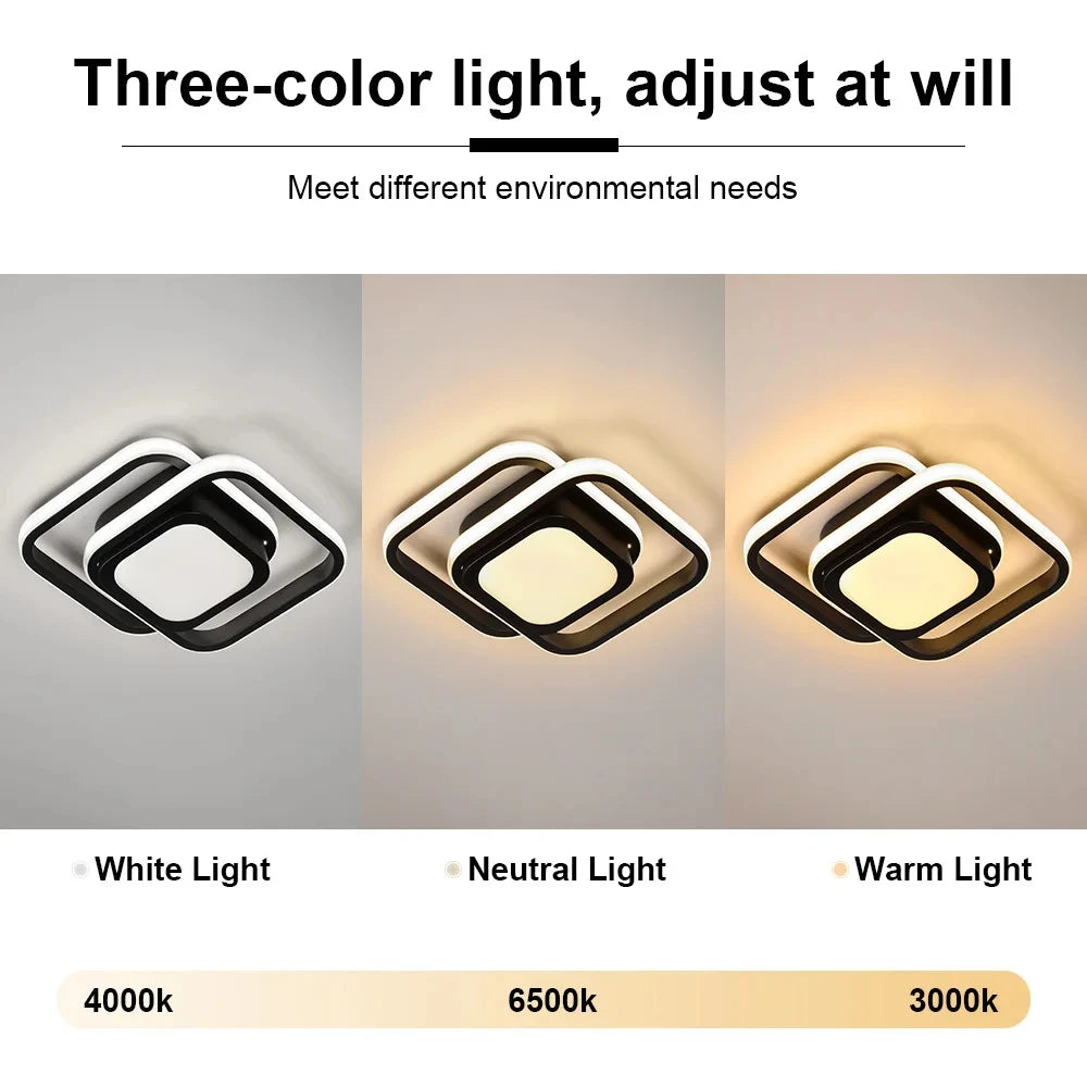 LED Aisle Ceiling Lights Modern Chandelier Three Colors Lamp Minimalist Lamps For Bedroom Light Surface Installation ...
