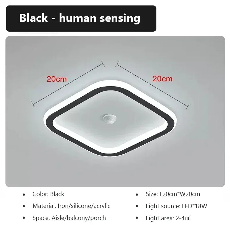 Modern LED Ceiling Light Chandelier Smart Ceiling Lamp with Motion Sensor for Stair Corridor Hallway Entrance Lighting Fixture