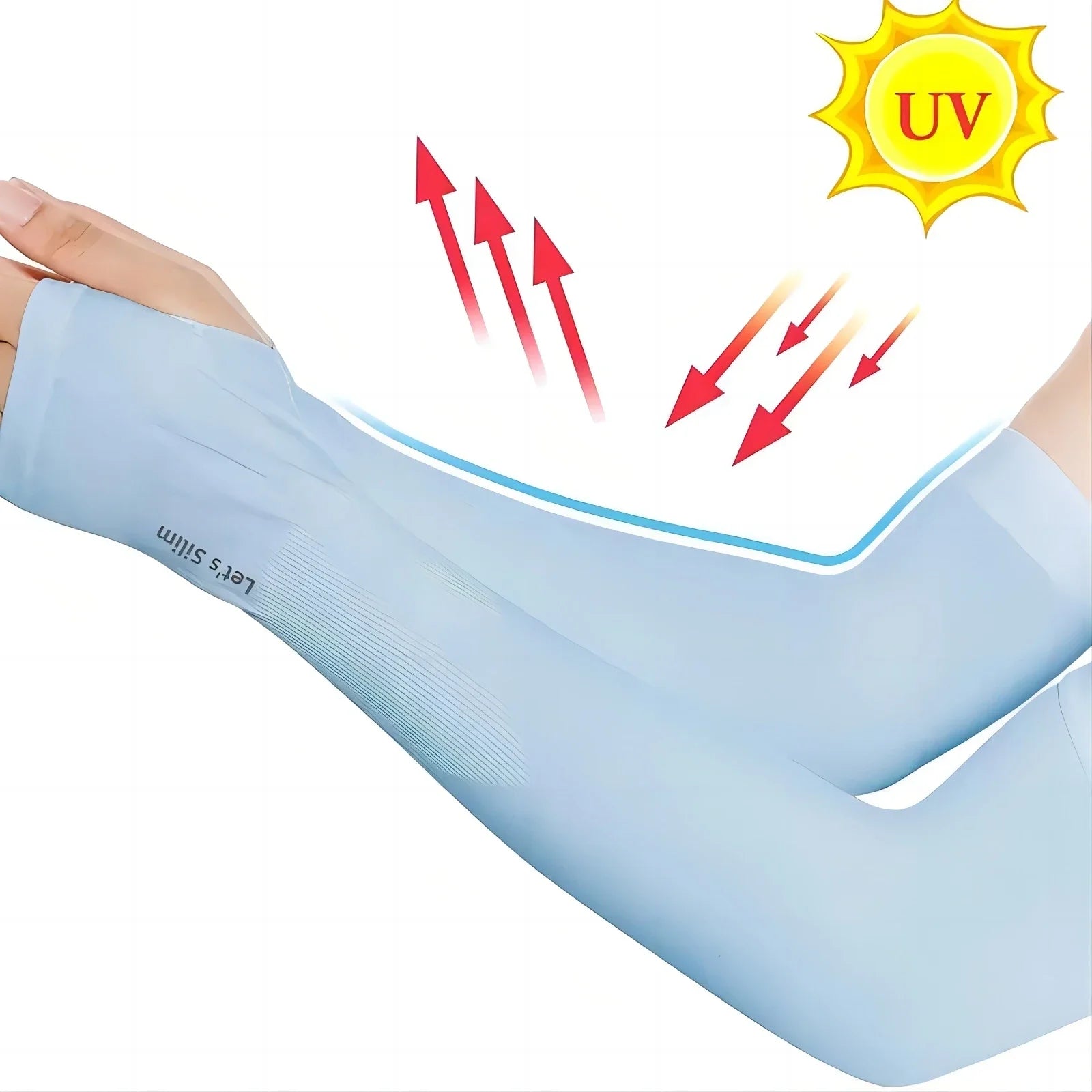 Ice Silk Sun Protection Arm Covers Unisex Elbow Cover Outdoor Cycling Running Fishing Driving Cool Anti-UV Arm Sleeves 1 Pair