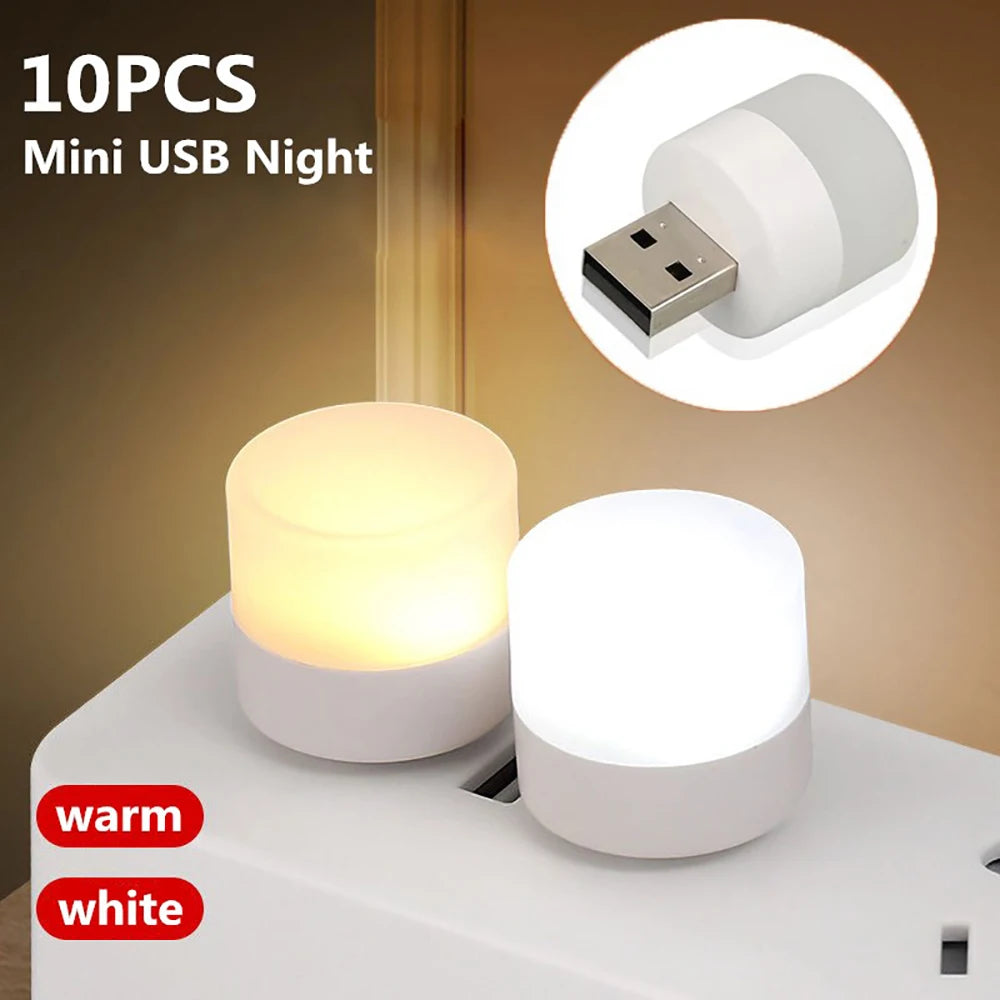 Mini USB Night Light Warm White Eye Protection Book Reading Light USB Plug Computer Mobile Power ...
