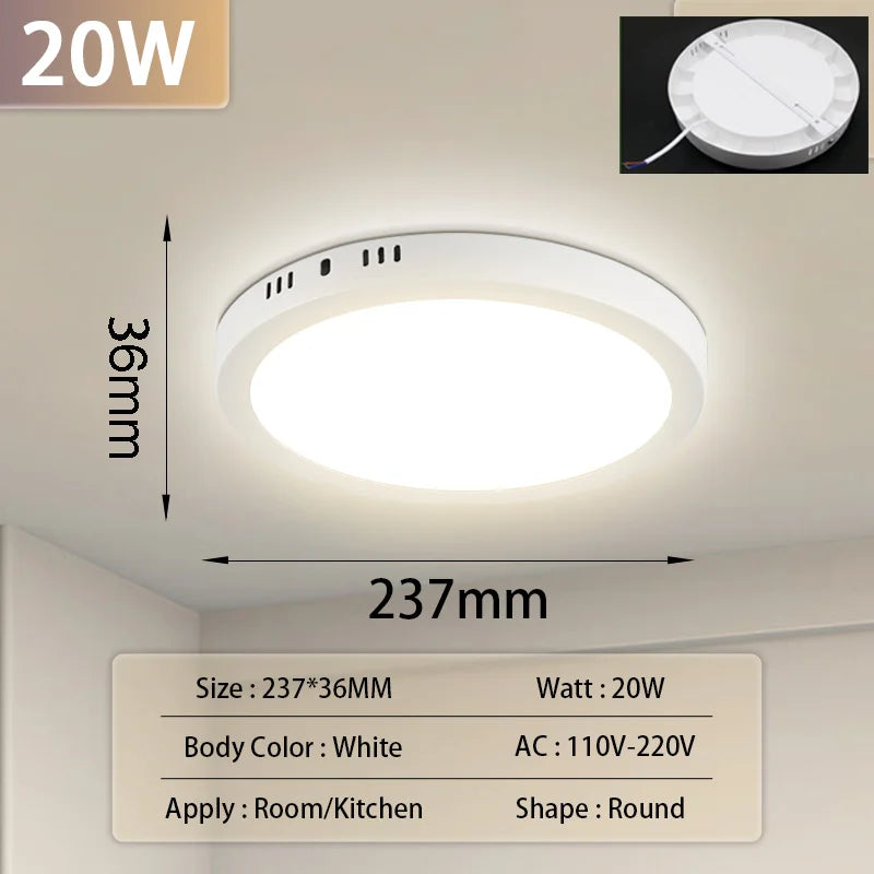Led Ceiling Lamp 110- Ultra Thin Panel Led Light for Living Room Bedroom Indoor Lighting Square Round Ceiling Lights