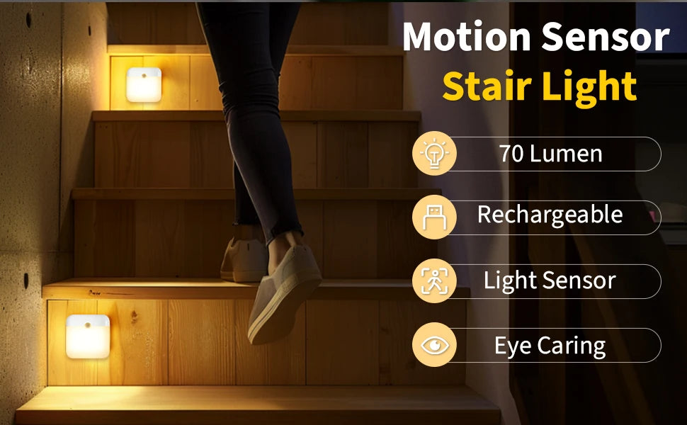 LED Induction Night Light, Wireless USB Charging Human Body Induction Wall Light Bedroom Corridor...