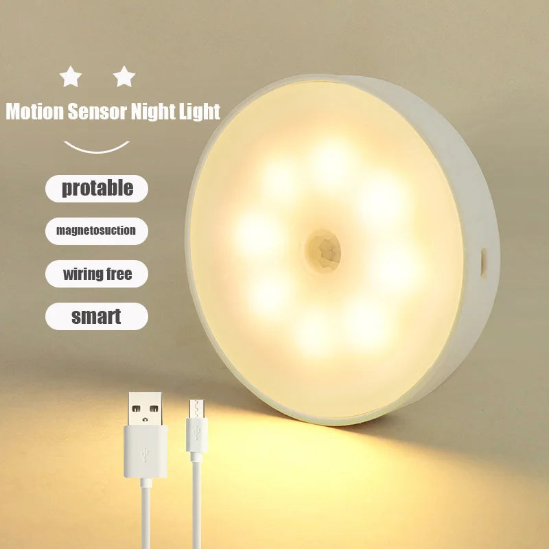 LED Motion Sensor Light Wireless Night Light Under Cabinet Light Closet Lamp Smart Wall-Mounted B...