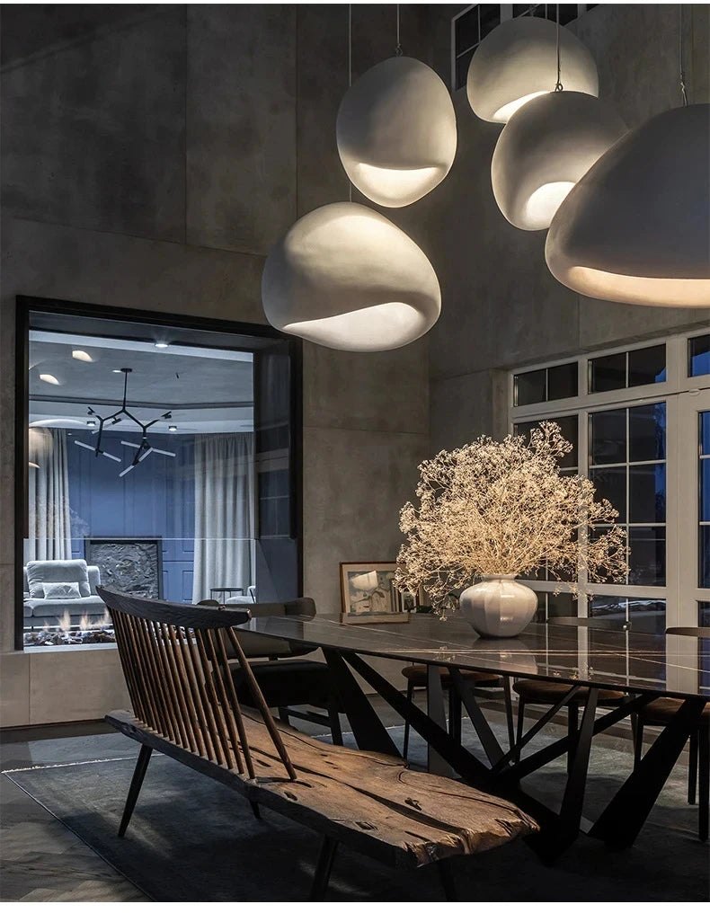 Japanese Wabi Sabi LED Ceiling Chandelier Nordic Modern Dining Bar Table Pendant Light Loft Living Room Decoration Hanging Lamp