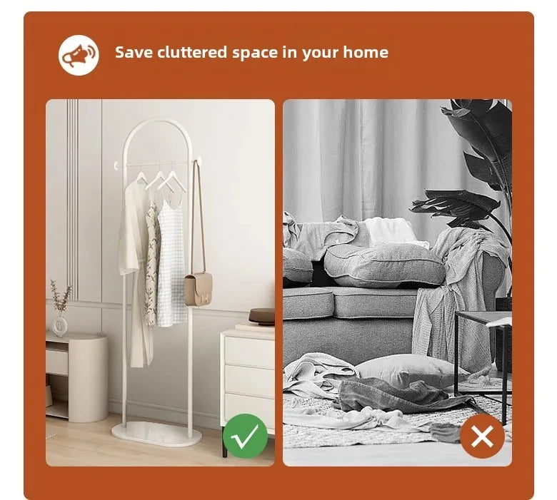 Floor-Standing Clothes Rack for Bedroom, Space-Saving Modern Minimalist Home Use Clothes Rack for Living Room, Indoor Coat Rack