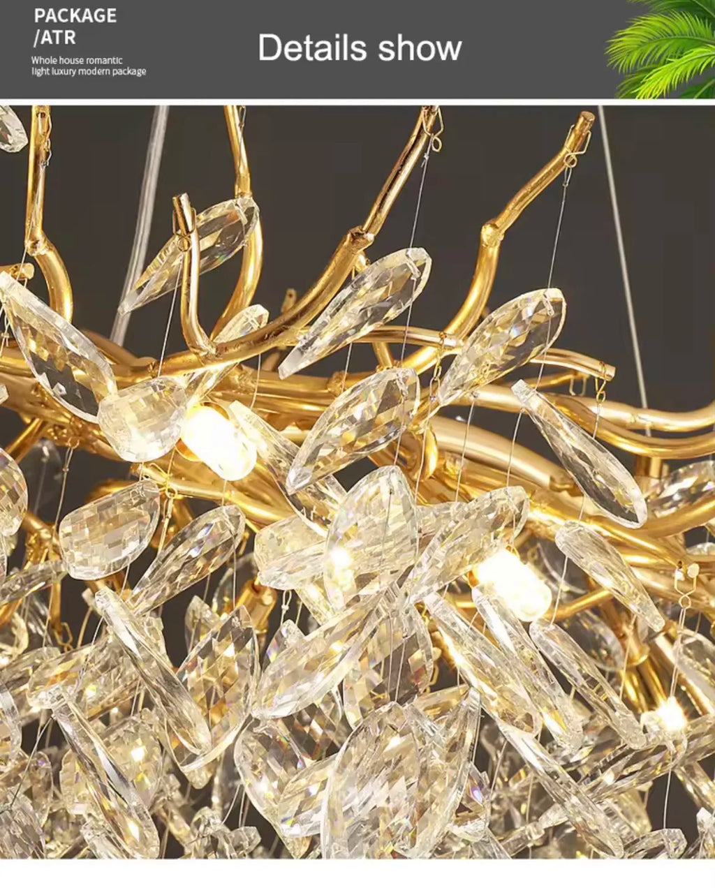 Luxury Gold Crystal LED Chandeliers Living Dining Room Bedroom Lighting Lustre Ceiling Pendant Lamps Indoor Villa Lights Fixture