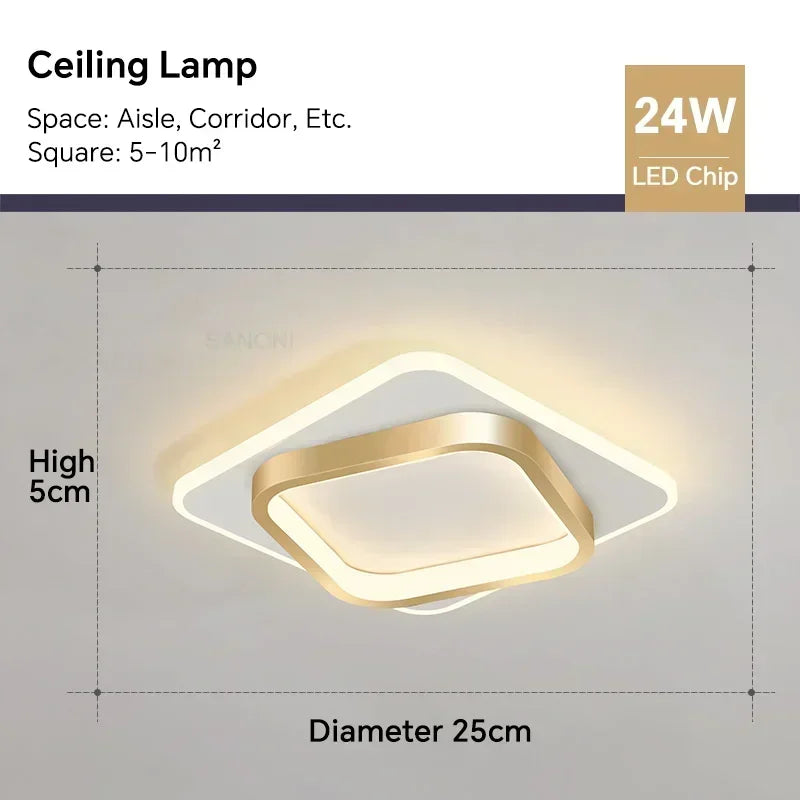 DINDALLED Modern LED Ceiling Light for Corridor Stairs Bedroom Bathroom, Round Flush Mount Chandelier Indoor Lighting...